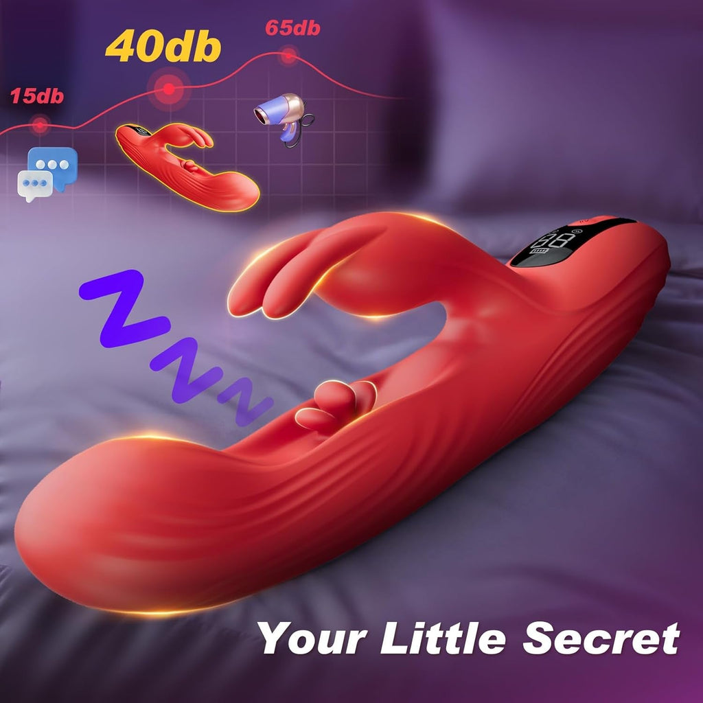 TriSyncX 3-in-1 Rabbit Vibrator 9 Modes Flapping LED Display