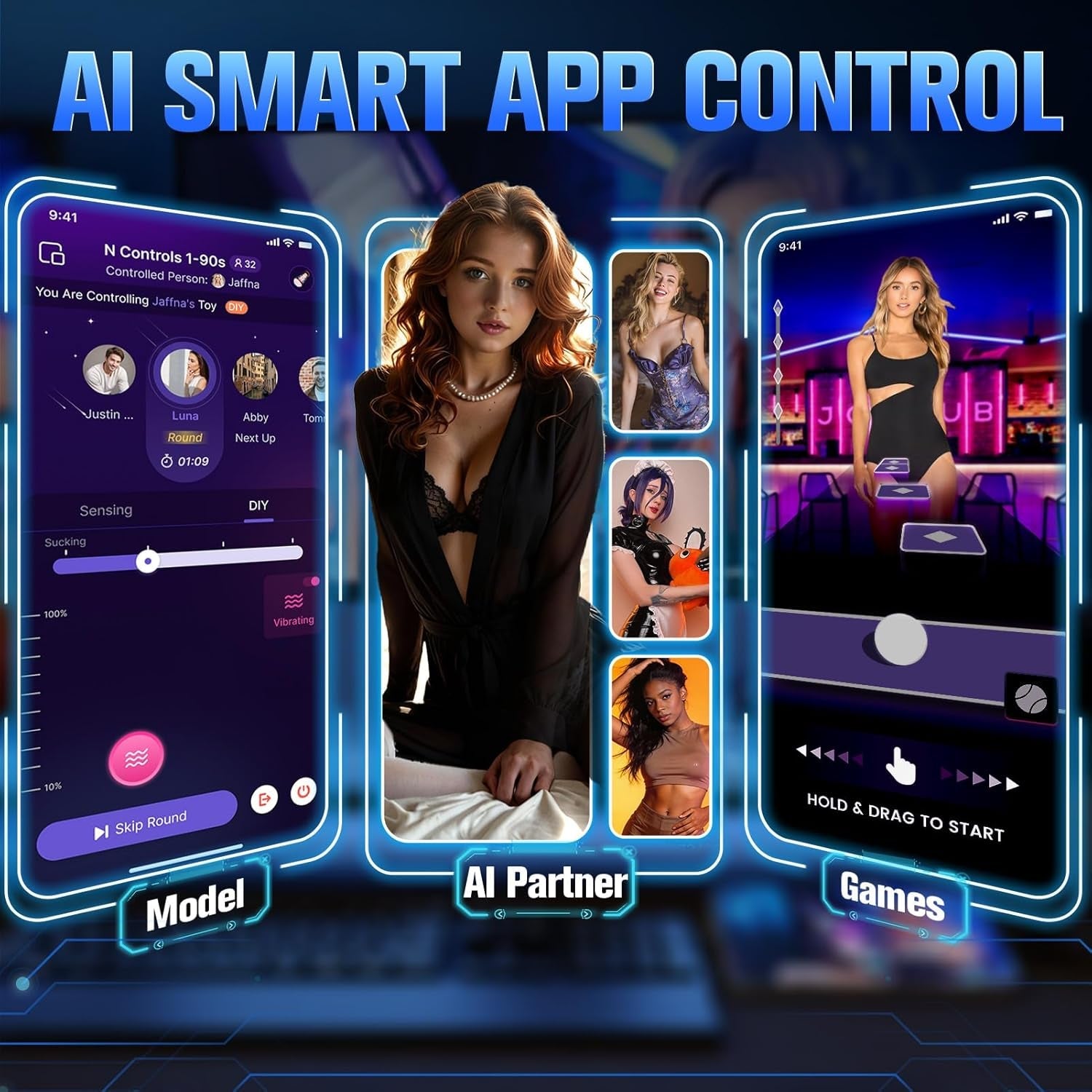 AIVibe AI APP Male Masturbator Heating Suction 10 Modes
