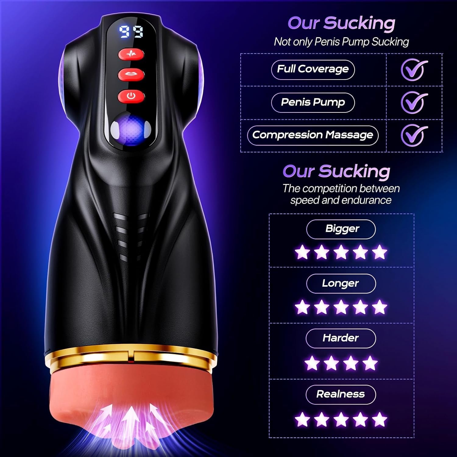SynapseX AI Pocket Pussy 3 Sleeves Vibrating Stroker