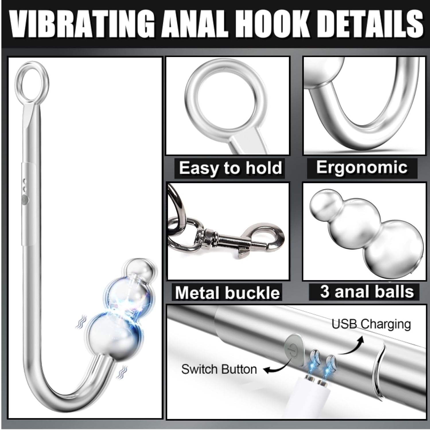 TotalControl Vibrating Anal Hook Sling Restraint Kit