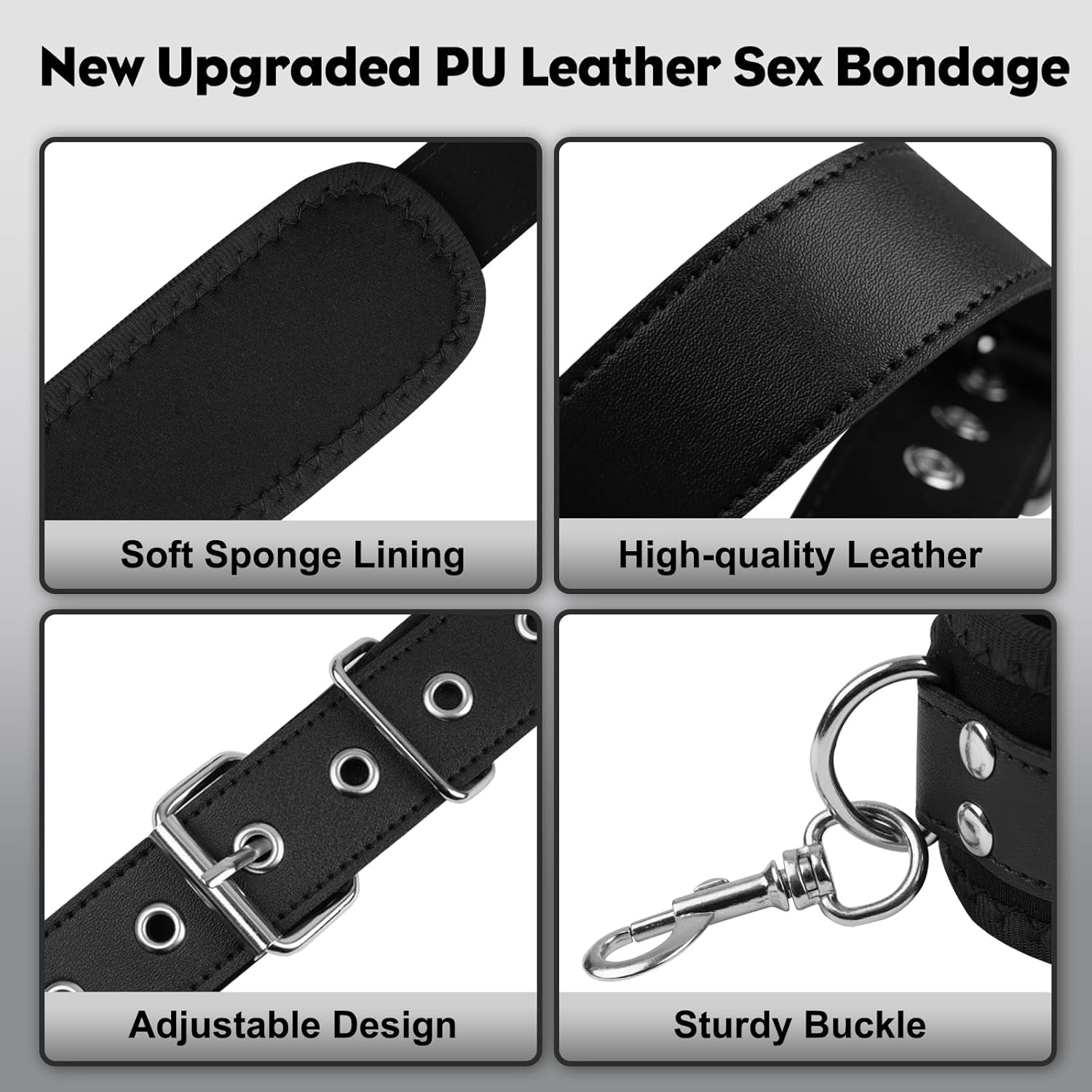 GripLink Neck to Thigh Sling Strap BDSM Kit