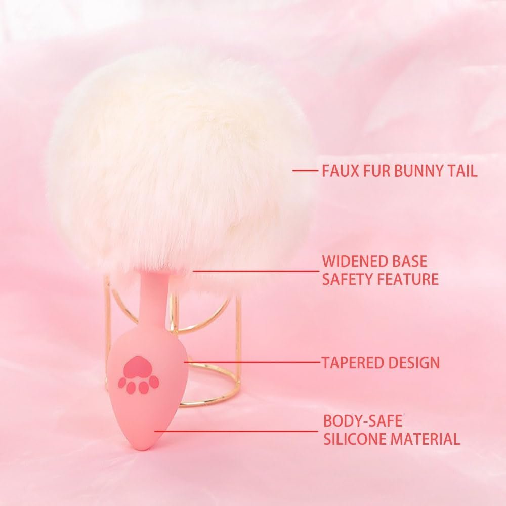 VelvetBunny Bunny Tail Silicone Butt Plug for Beginners