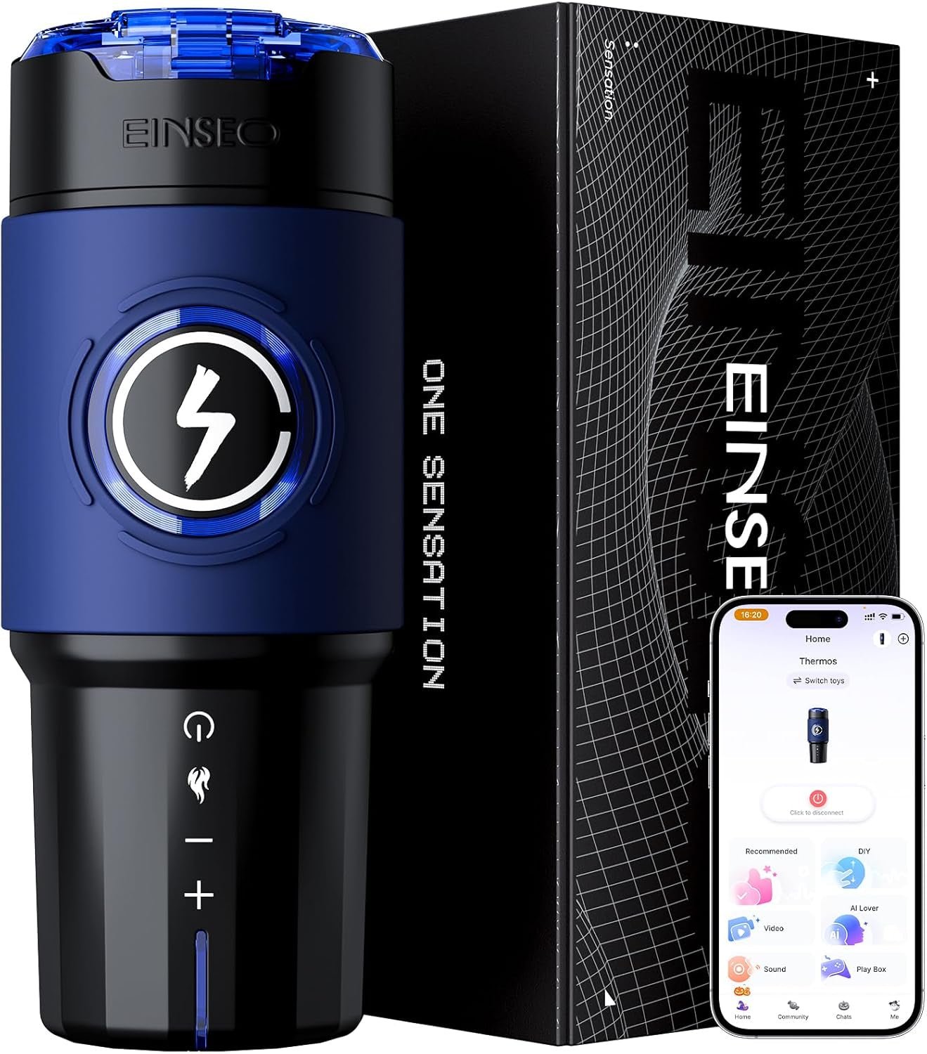 SynchroHeat AI App Thrusting Heated Pocket Pussy Stroker