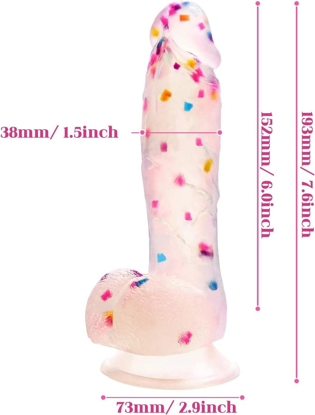 ColorRise 7.6” Silicone Dildo Suction Cup Beginner Friendly