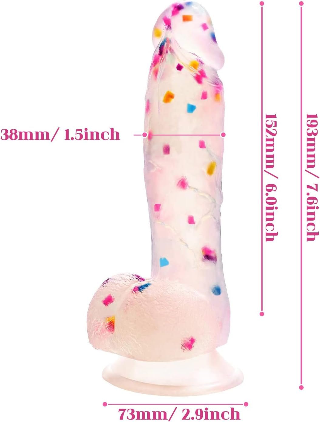 ColorRise 7.6” Silicone Dildo Suction Cup Beginner Friendly