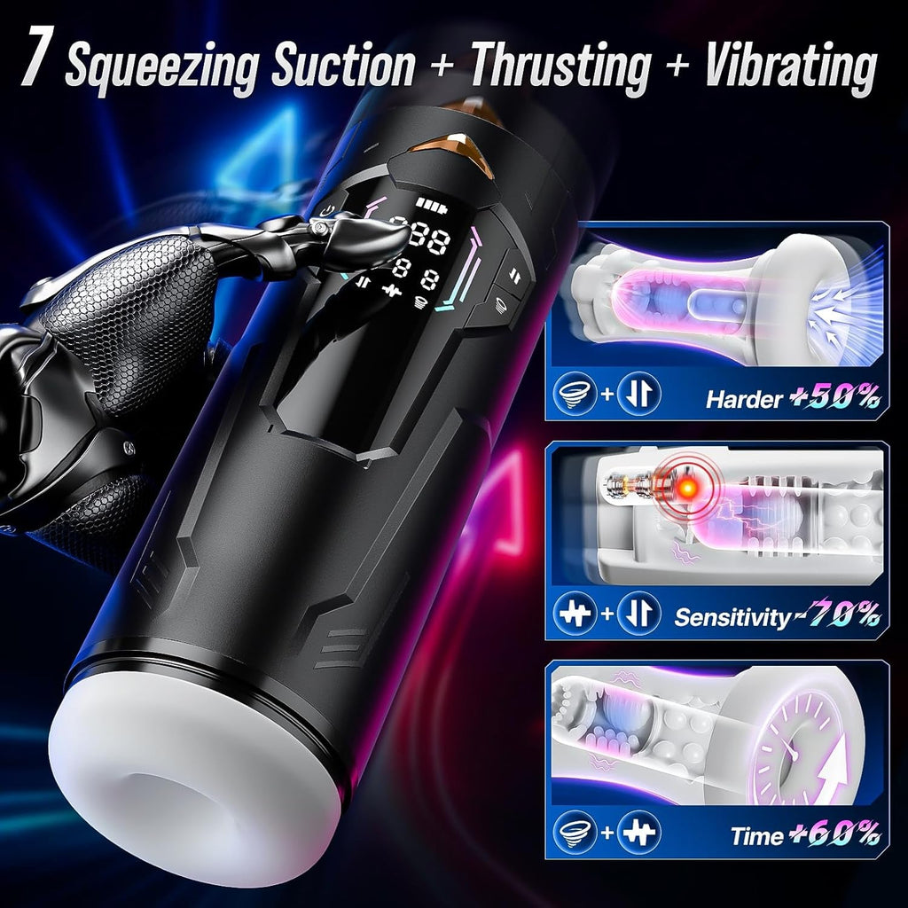 MaxionX AI Male Masturbator Thrust Suction LCD App