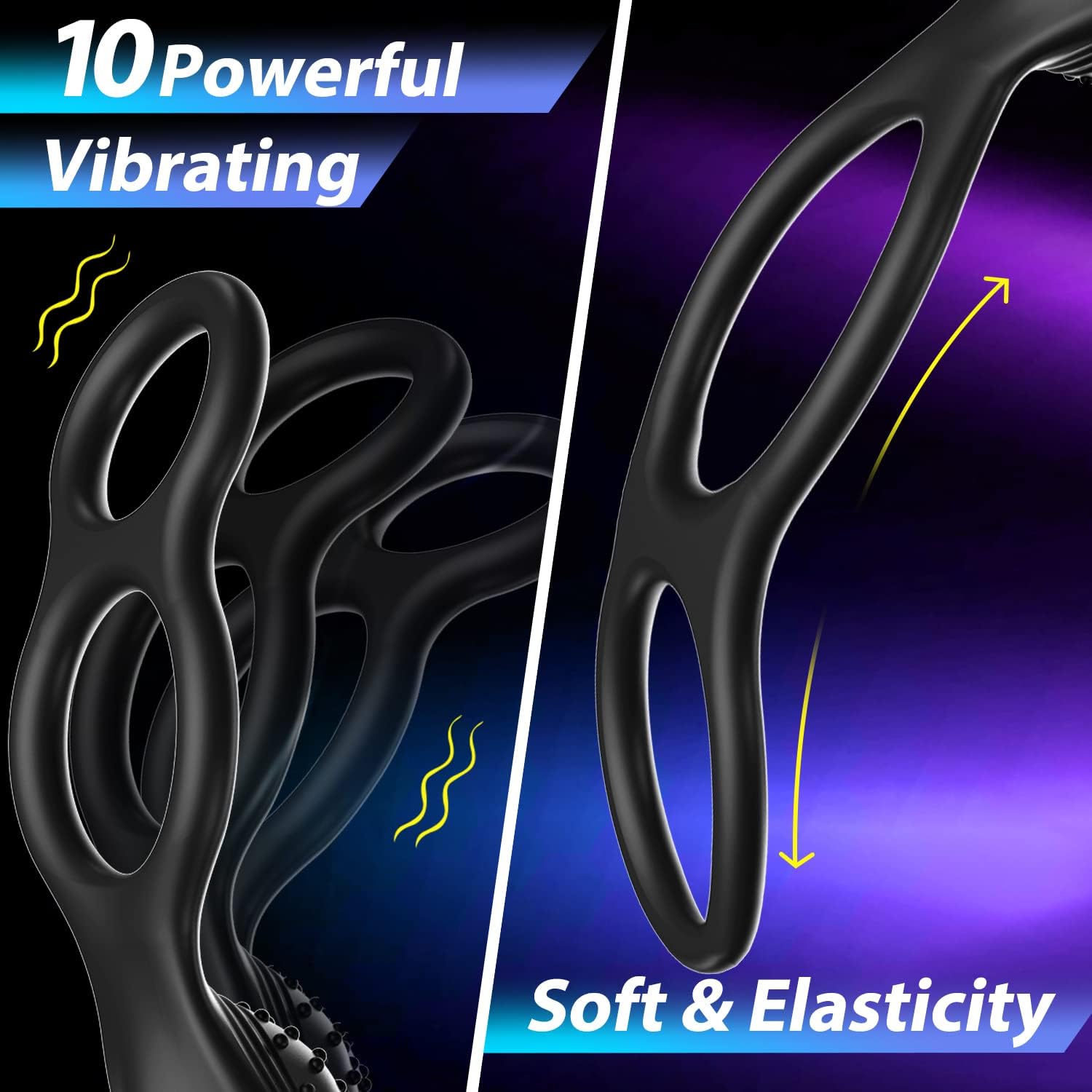 PrimeSurge 3-in-1 App-Controlled Anal Vibrator with Double Cock Rings