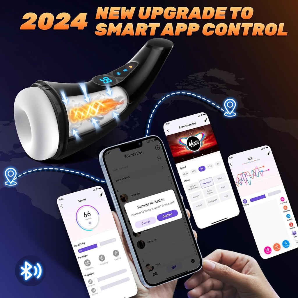 HeatSync APP Male Masturbator Heating Suction Vibrator