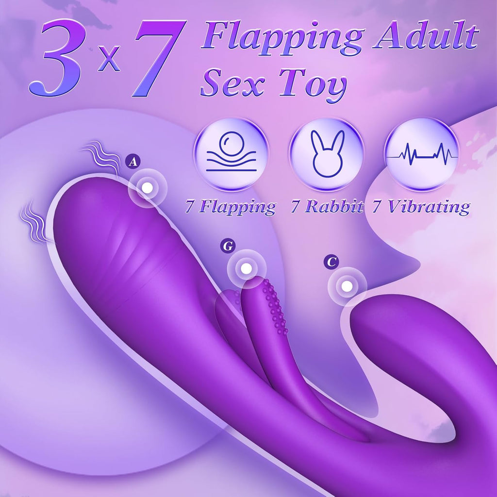 PulseSupreme 3-in-1 Rabbit Vibrator with Flapping Tongue & Dual Motors