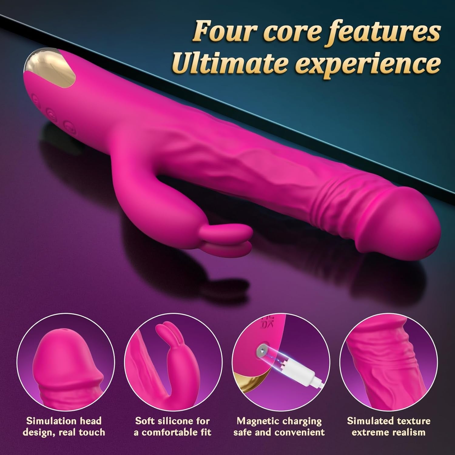 BlushCore Thrusting Rabbit Vibrator 5 Thrust 10 Modes Waterproof