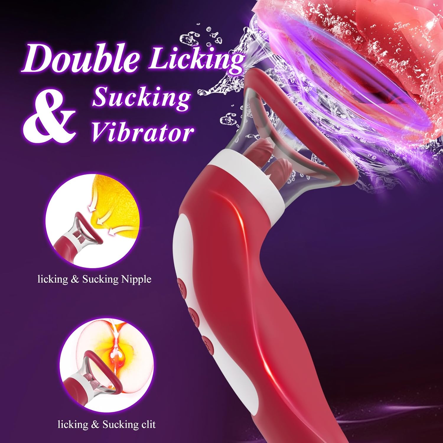 BlissBound Dual Tongue Licking & Sucking Vibrator