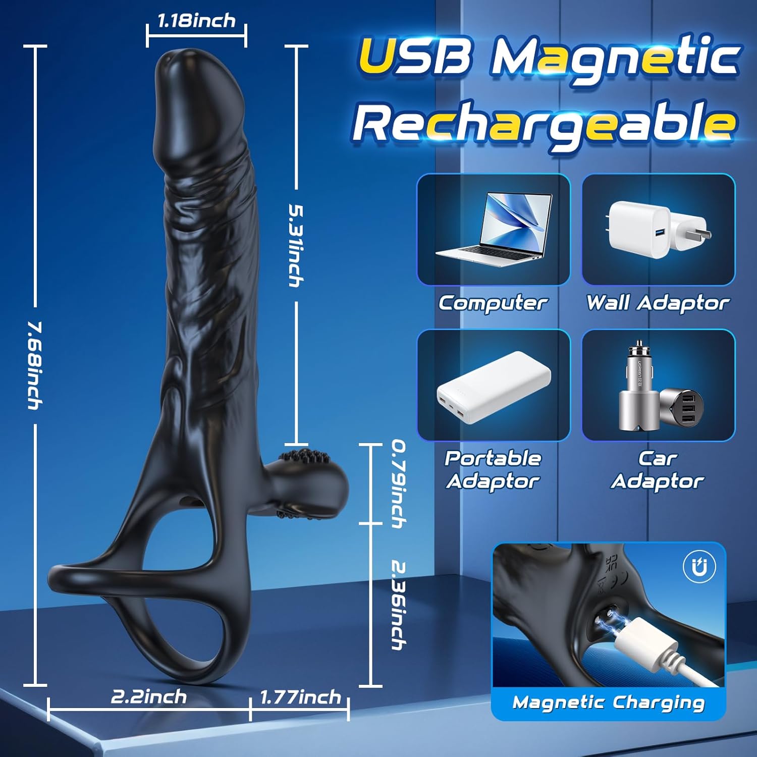 RefinedPleasure Cock Ring Penis Sleeve Anal Dildo Vibrator