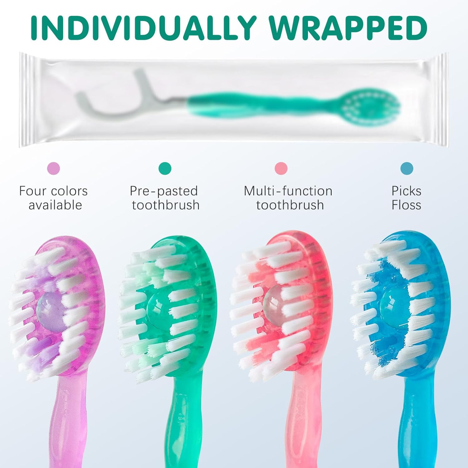Morning After 5-in-1 Disposable Travel Toothbrush with Toothpaste, Floss & Tongue Scraper