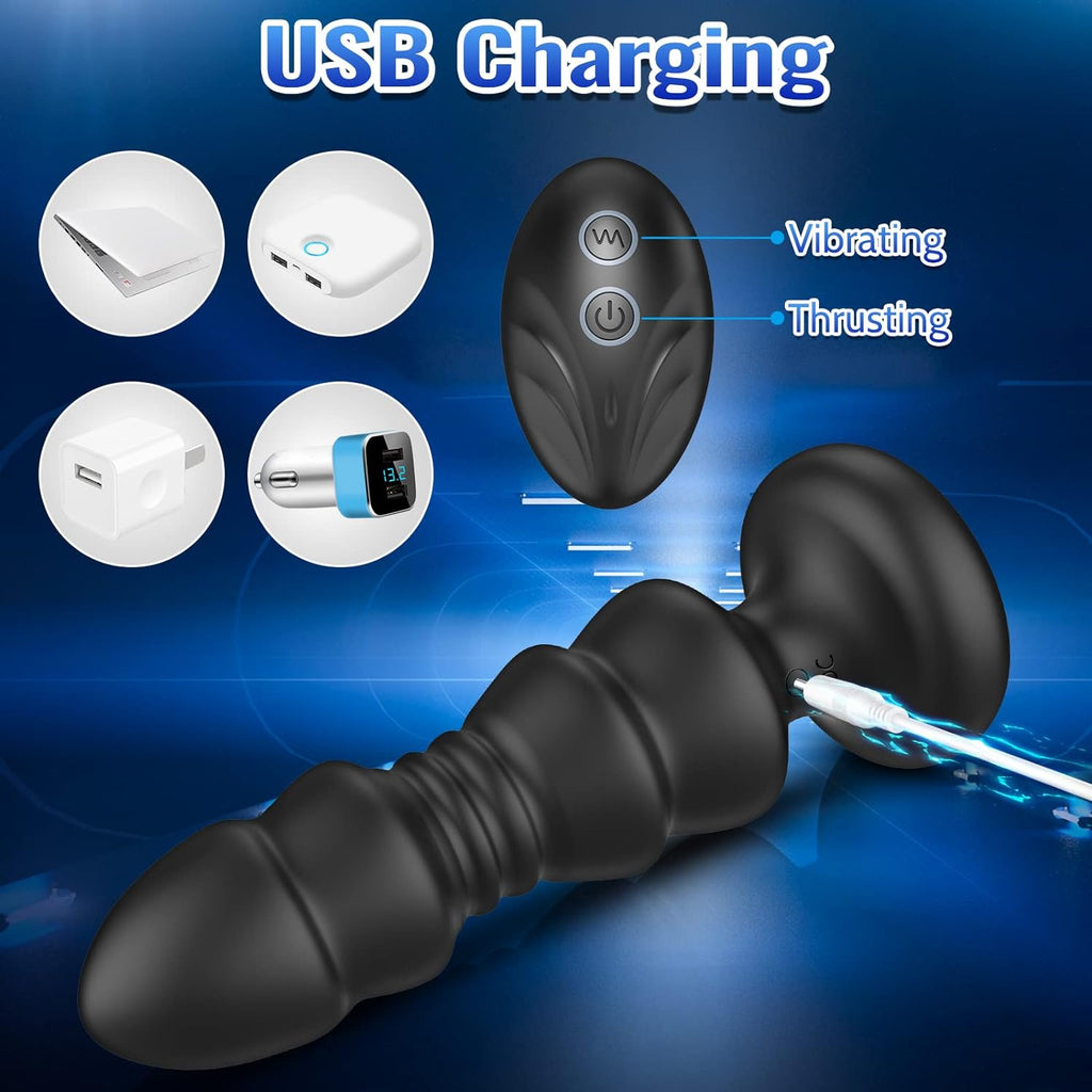 HorizonGrip Remote-Controlled Thrusting Anal Vibrator
