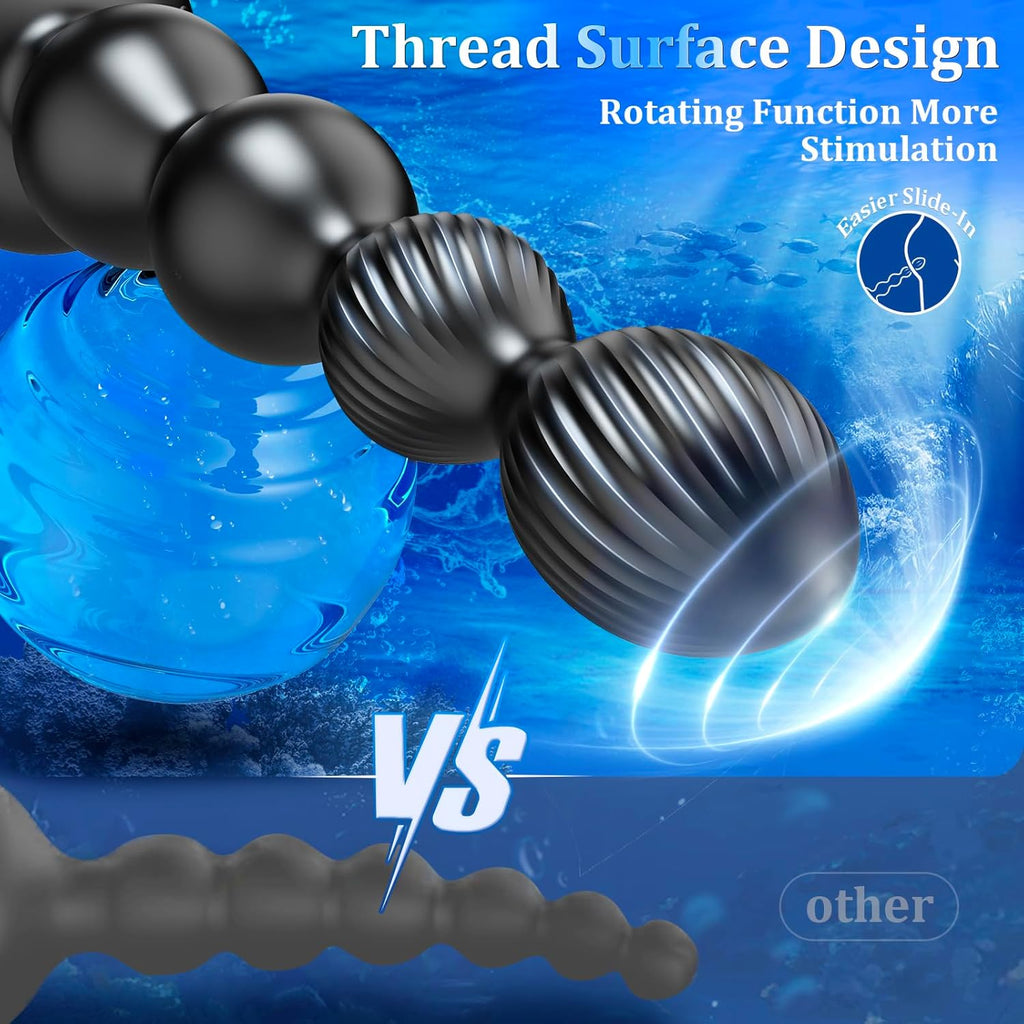 LumeWhisper Rotating Vibrating Anal Beads Wand