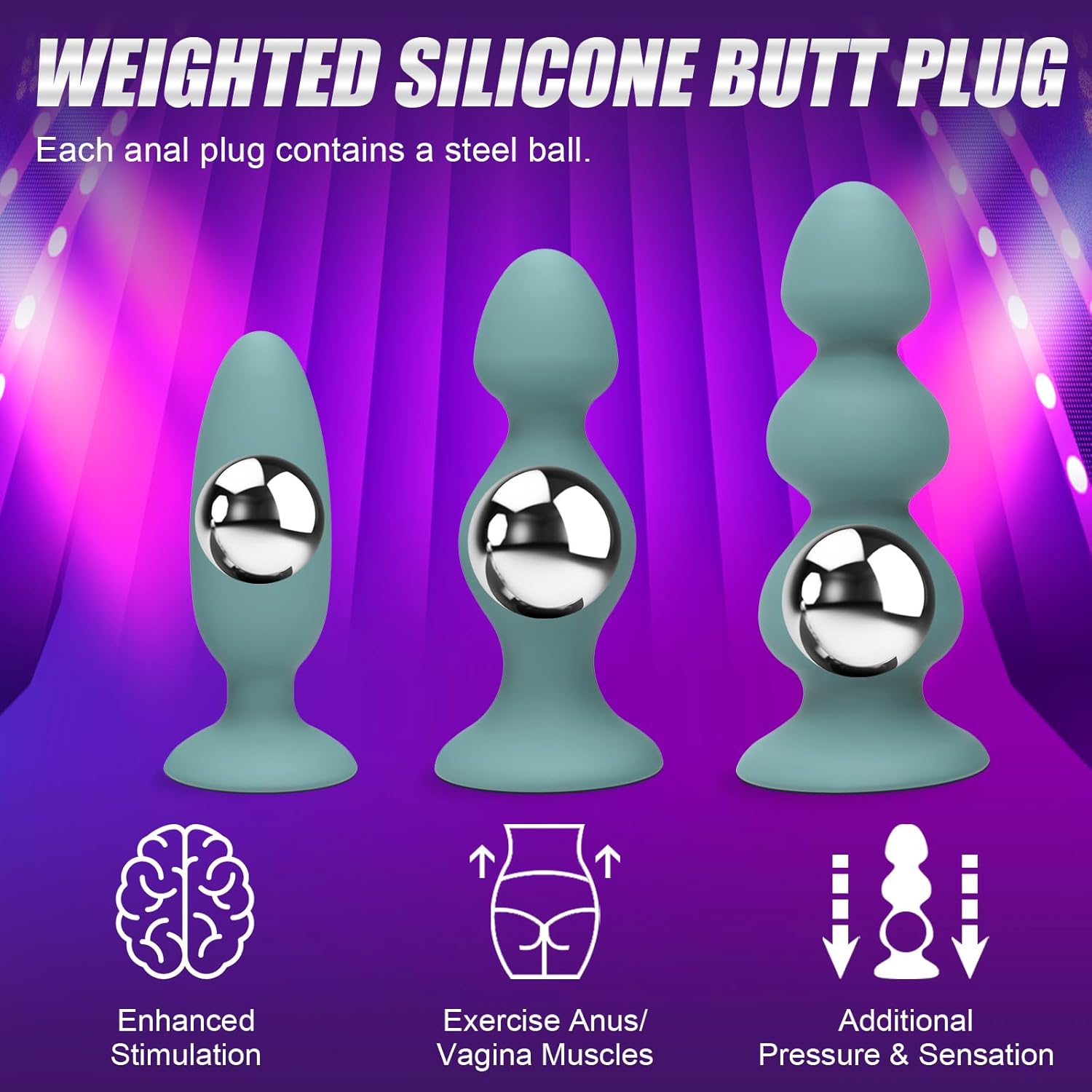 PhantomCharm Weighted Butt Plug Set