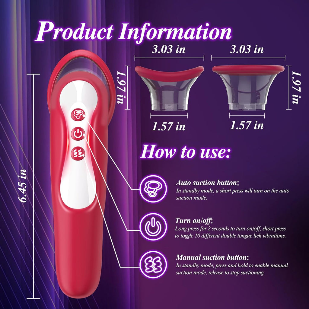 BlissBound Dual Tongue Licking & Sucking Vibrator