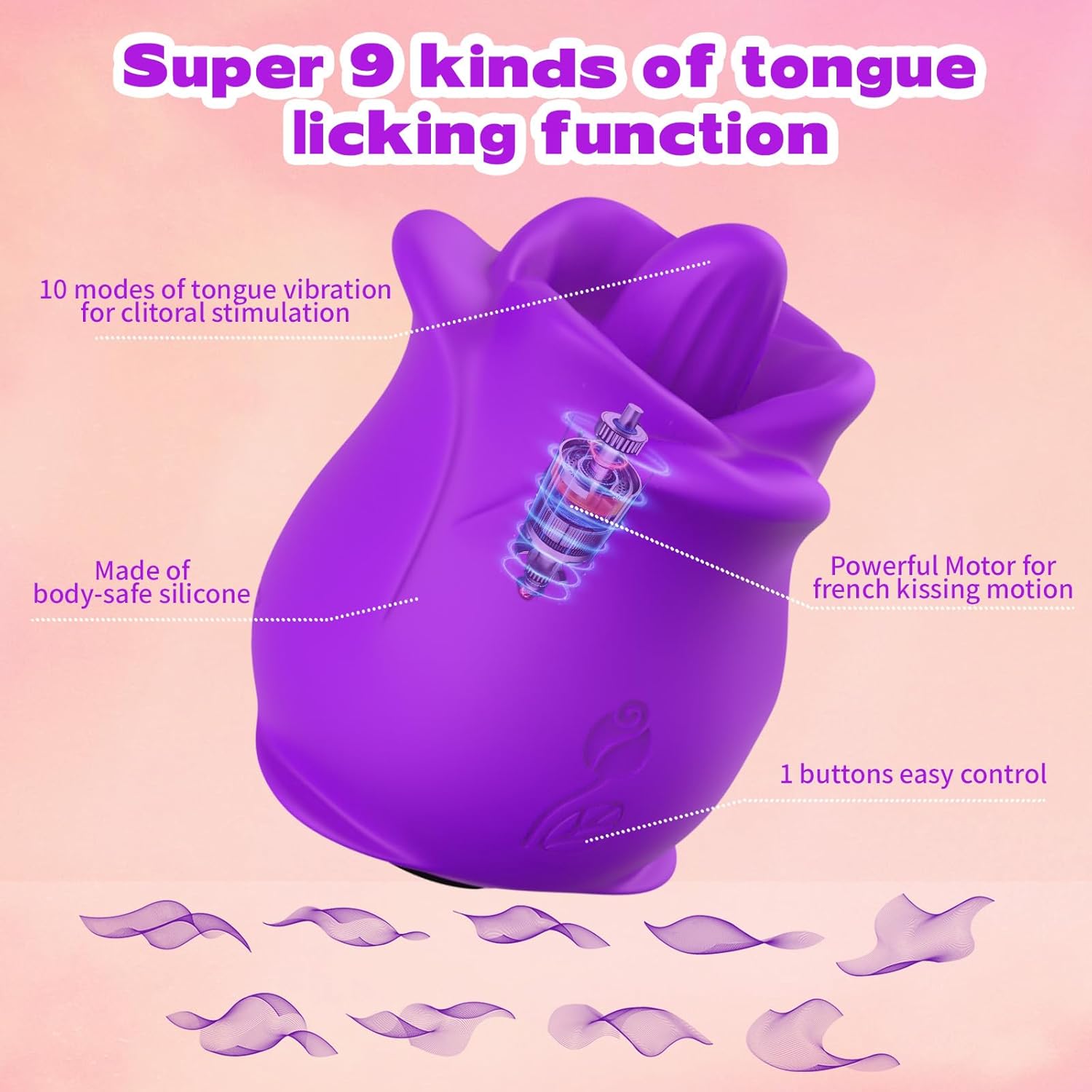 HavenLoom Rose Tongue Licking Vibrator