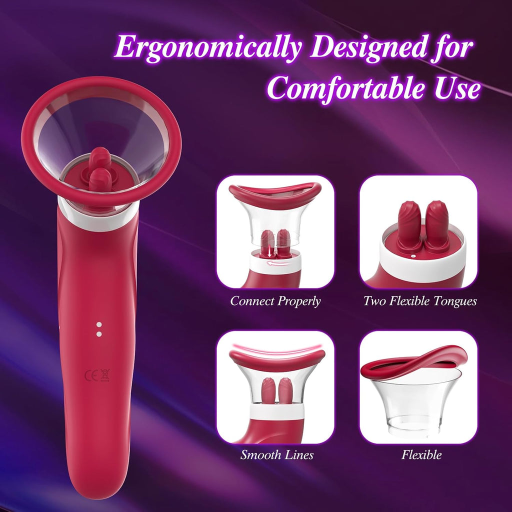 BlissBound Dual Tongue Licking & Sucking Vibrator