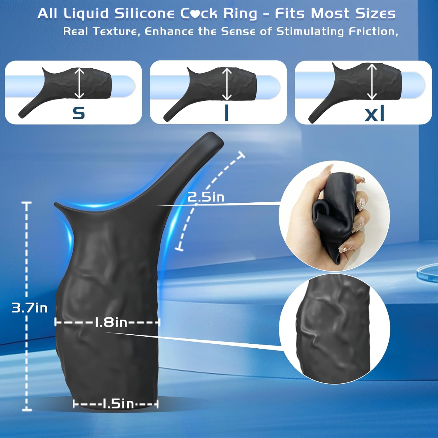 SirenStim 360° Penis Sleeve Extender with Vibration & Ball Ring