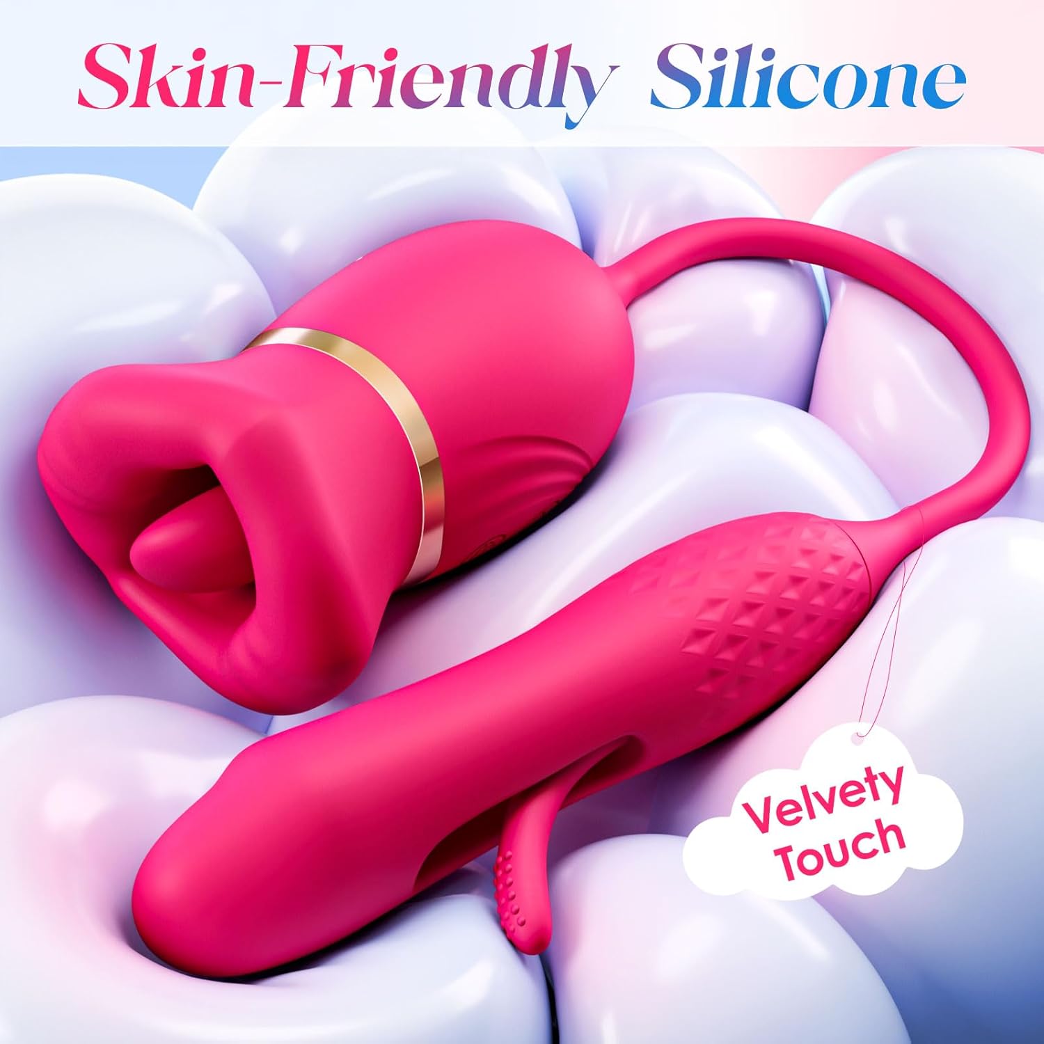 KissWave Rose Tongue Vibrator Flapping Suction 10 Modes