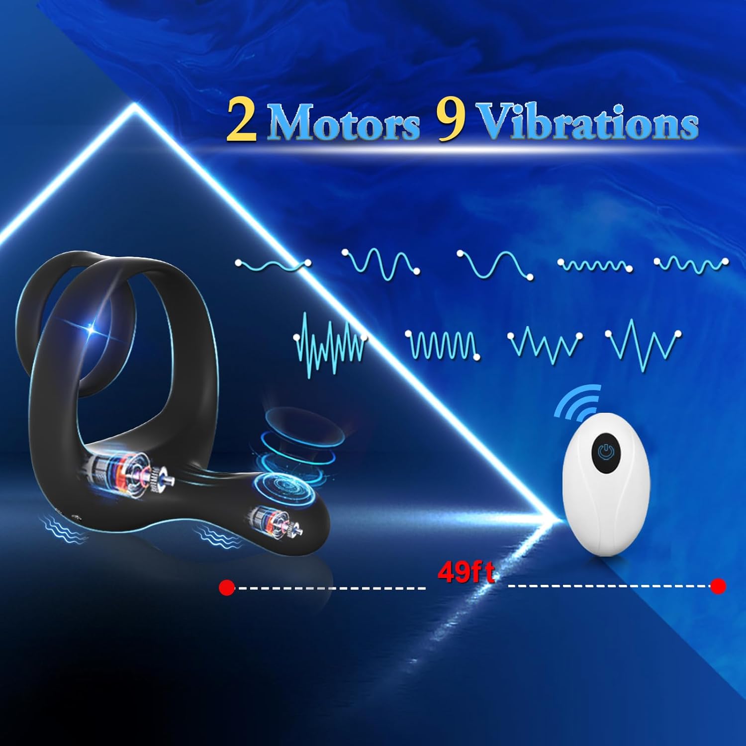 TitanVibe Vibrating Cock Ring with Taint & Ball Stimulator