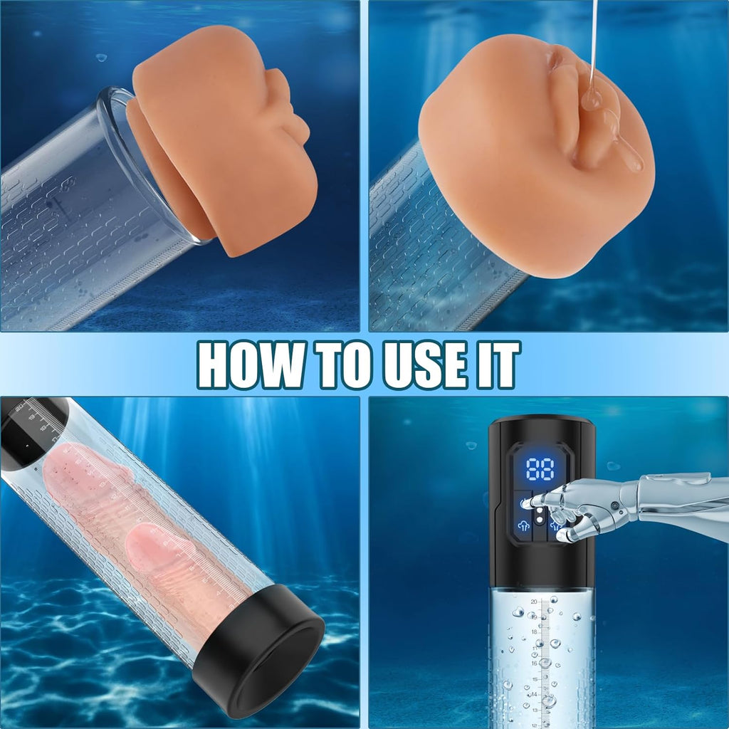 MaxExtender 2-in-1 Penis Pump & Male Masturbator – 4 Training Modes, Auto-Suction