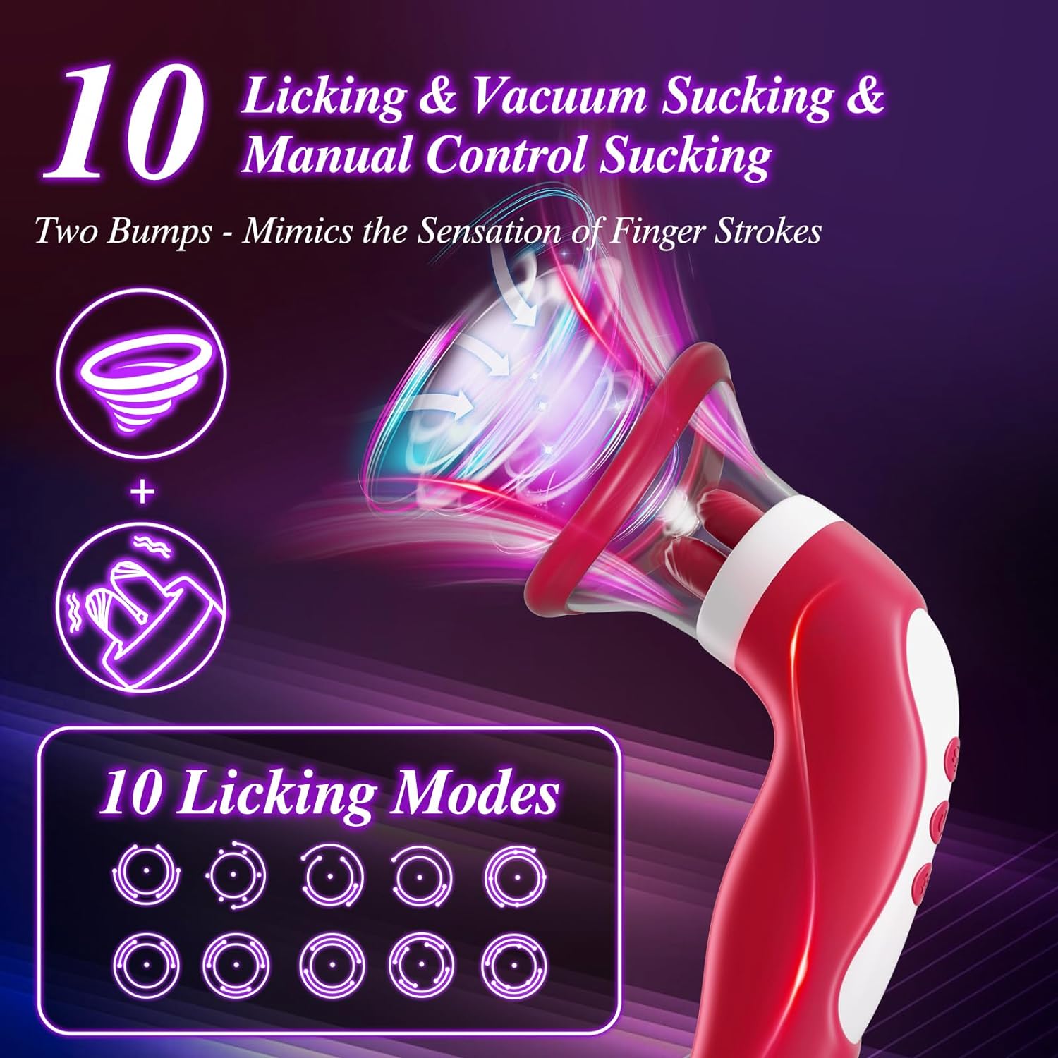 BlissBound Dual Tongue Licking & Sucking Vibrator
