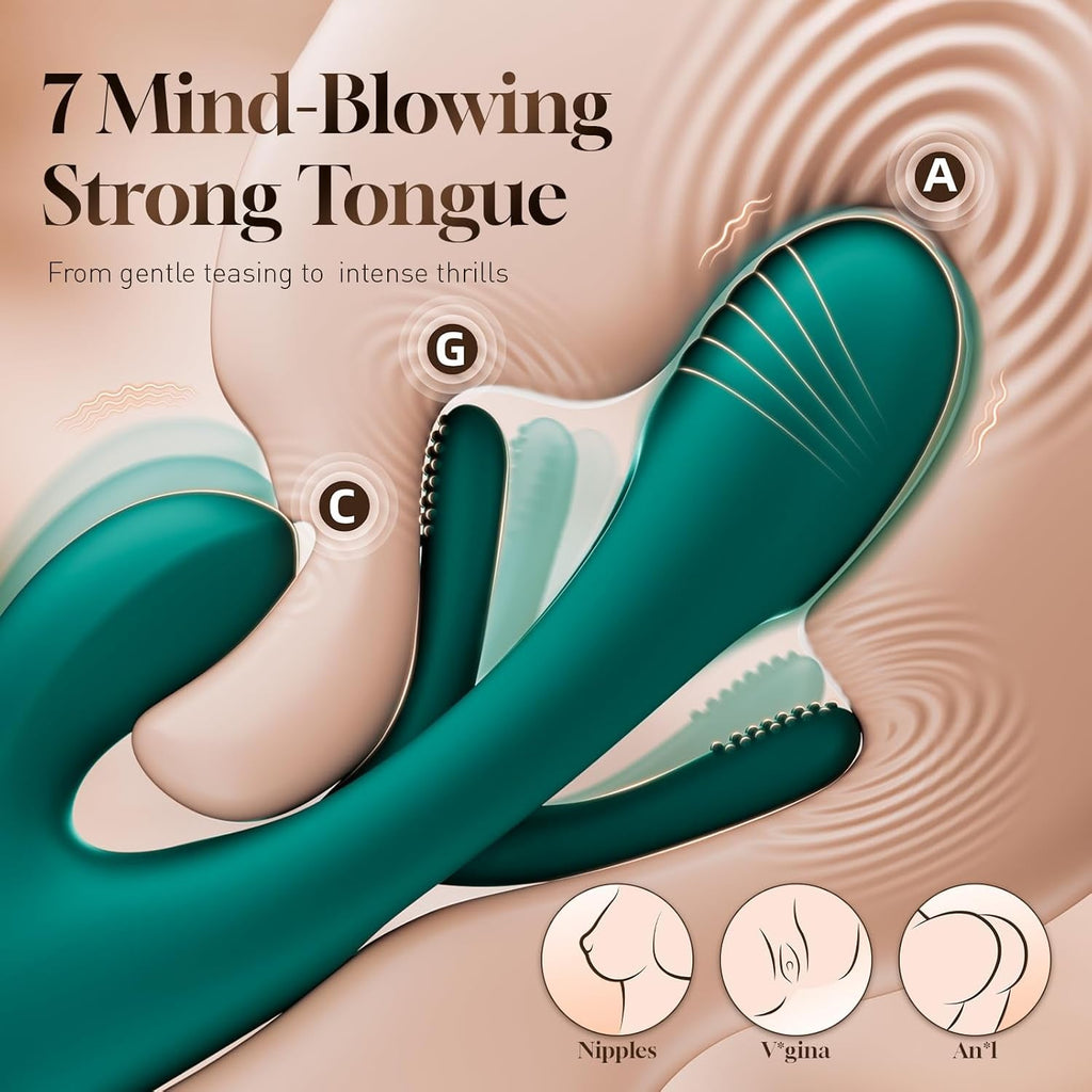 VerdePulse Rabbit Vibrator 14 Modes Flapping Waterproof