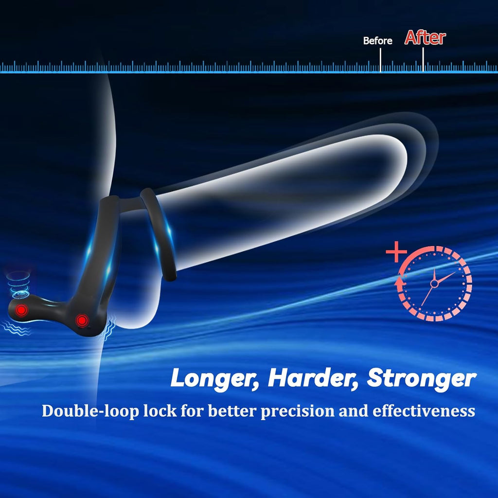TitanVibe Vibrating Cock Ring with Taint & Ball Stimulator