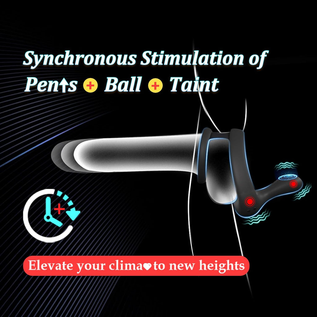 TitanVibe Vibrating Cock Ring with Taint & Ball Stimulator