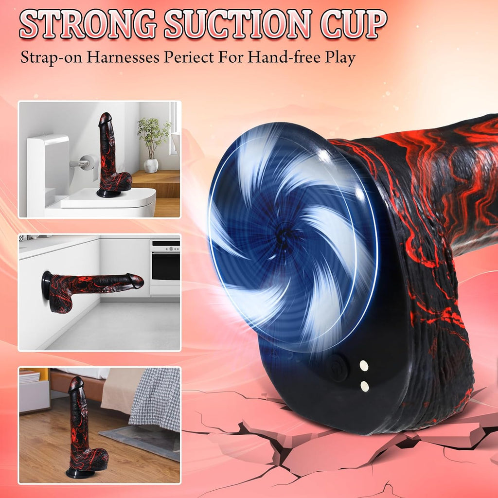 DeepGlide 10” Thick Thrusting Dildo Vibrator