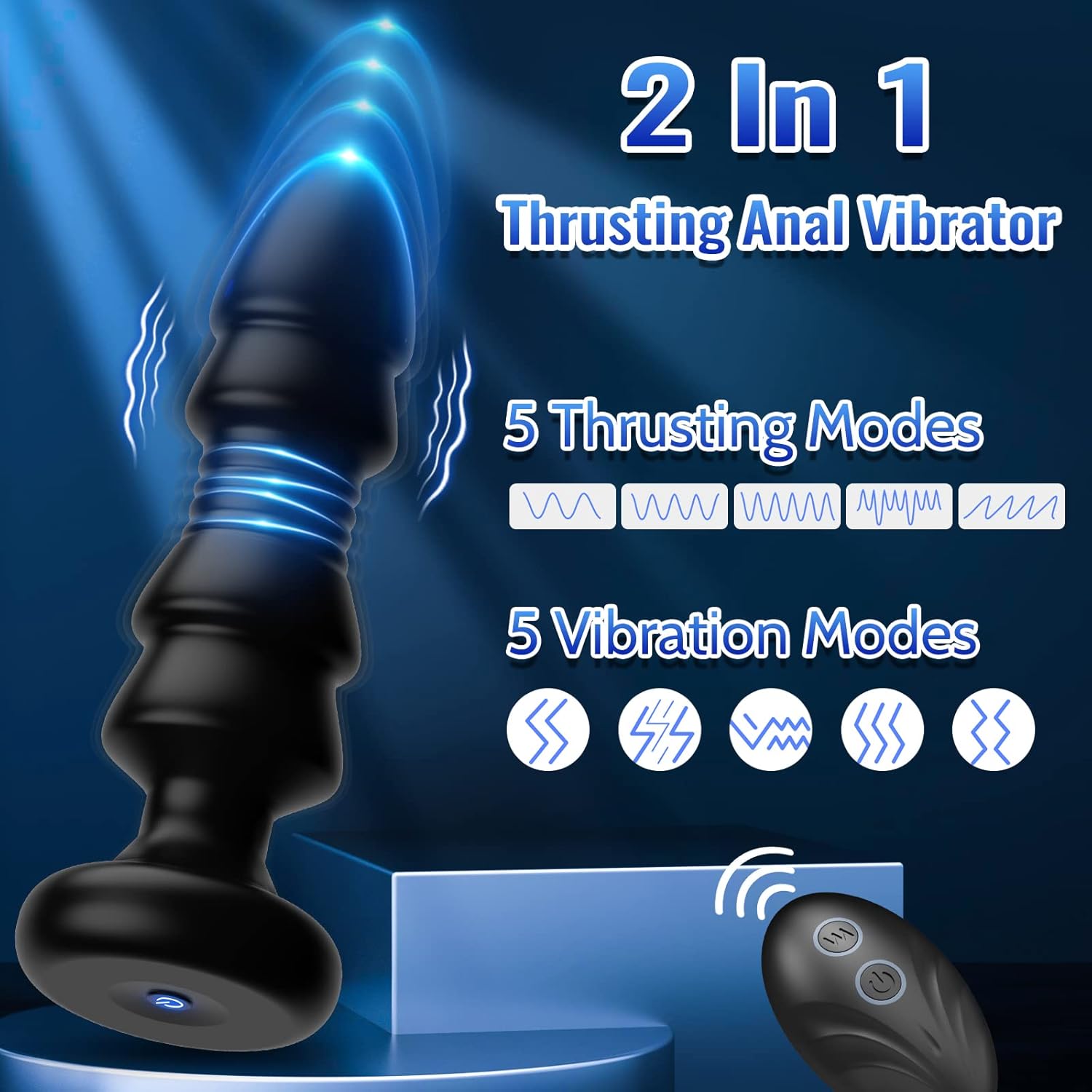HorizonGrip Remote-Controlled Thrusting Anal Vibrator