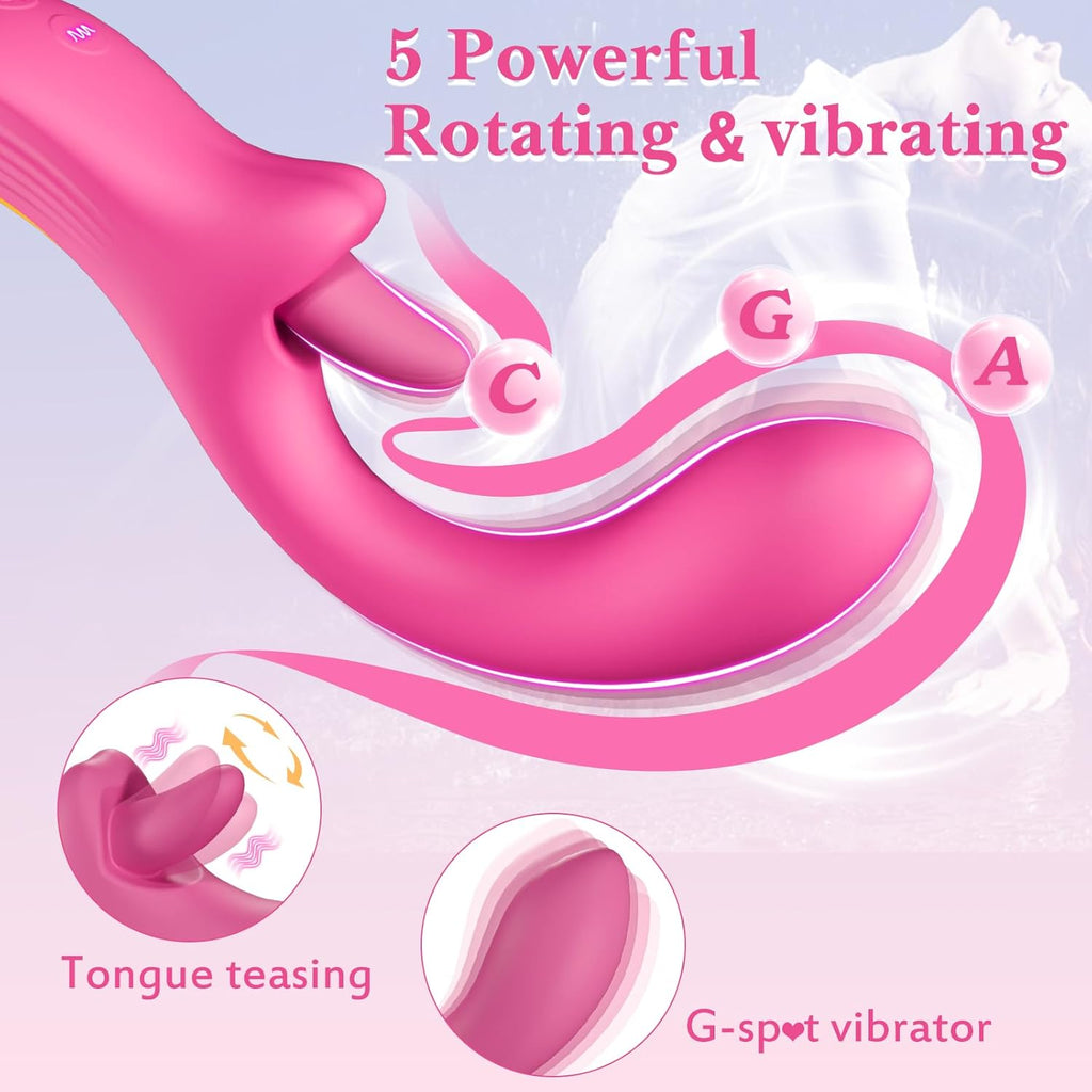 GildedAura Clitoral Licking Dildo Vibrator