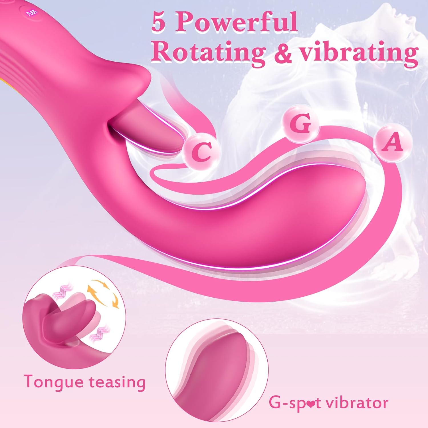 GildedAura Clitoral Licking Dildo Vibrator