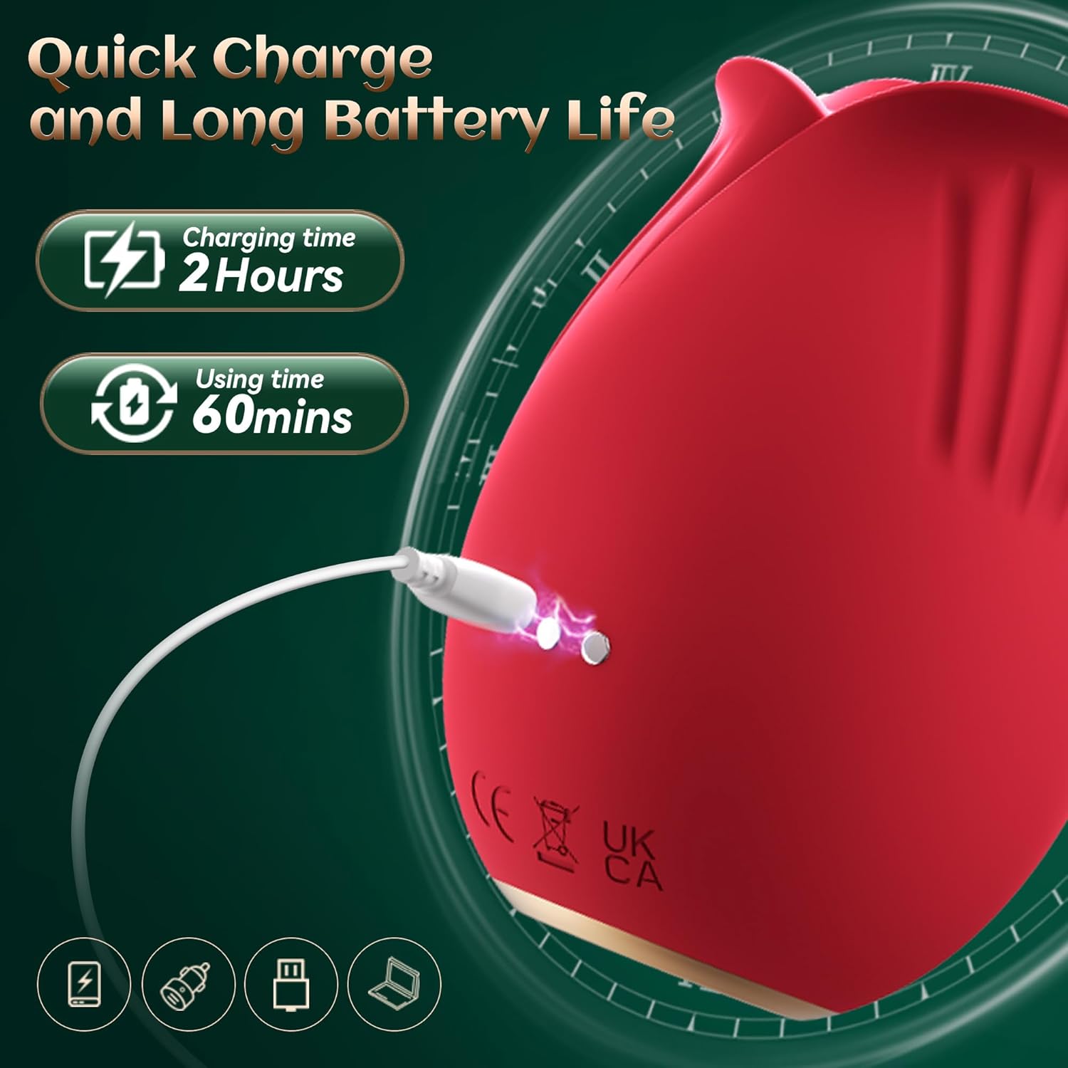 VortexLick Rose Clitoral Stimulator with 9 Suction Modes