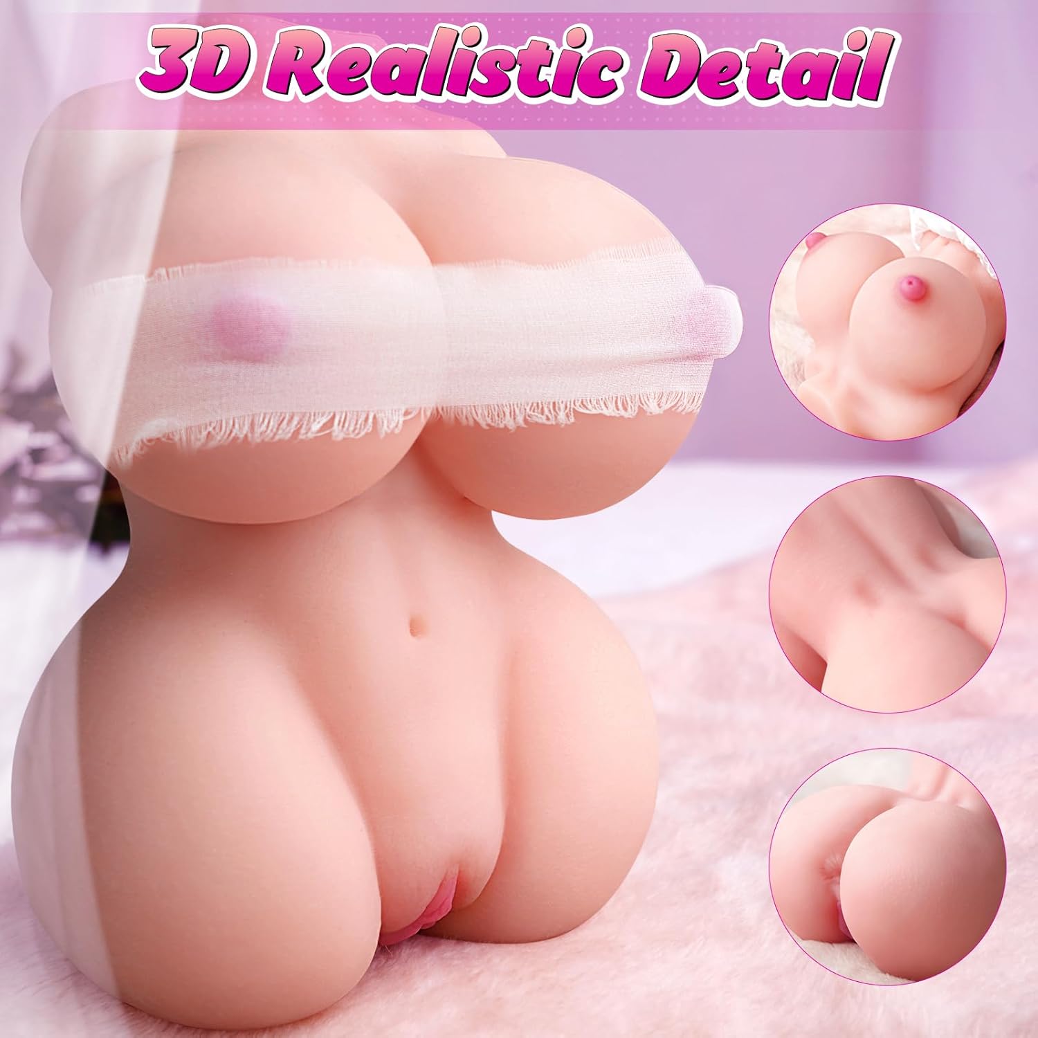 LumeAngel : Mini Sex Doll for Men | 1.8lb Pocket Pussy with Realistic Texture