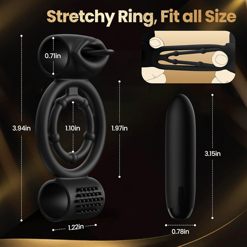 ApexBullet Dual Bullet Vibrator Penis Ring