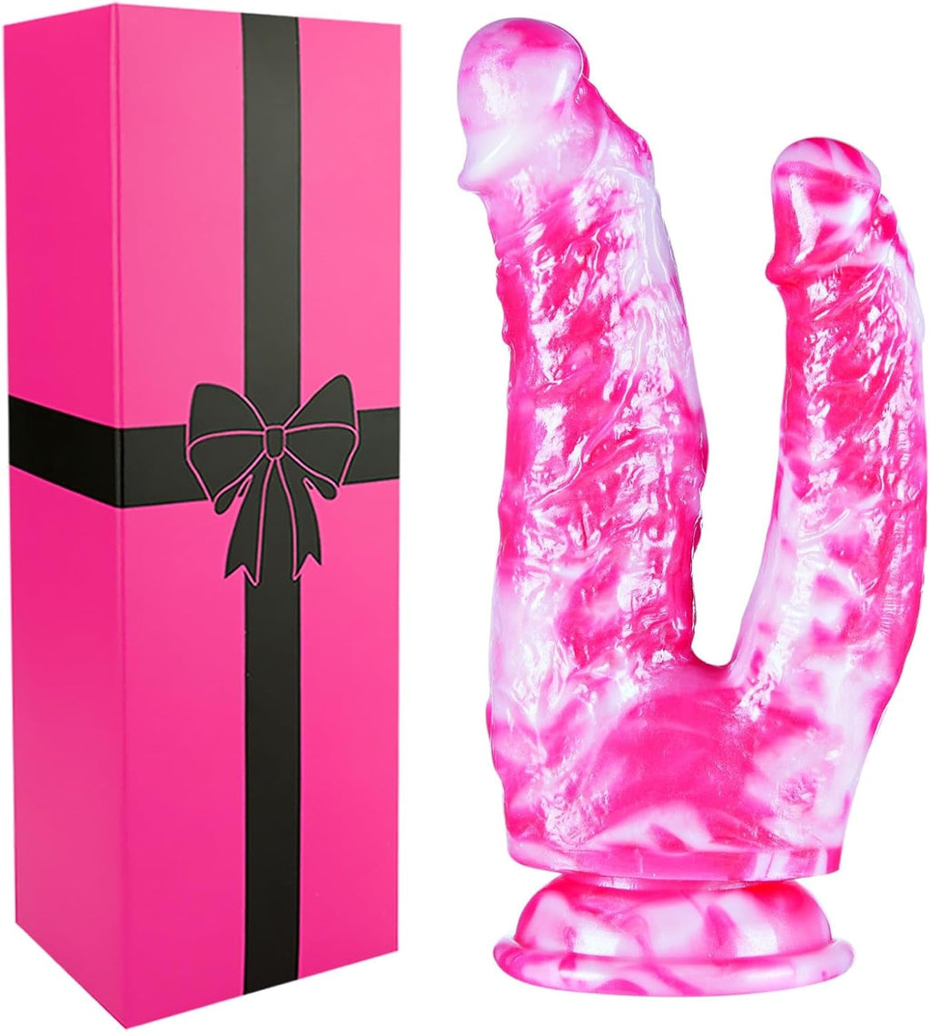 SweetDual 8” Double-Ended Dildo Suction Cup Silicone Toy
