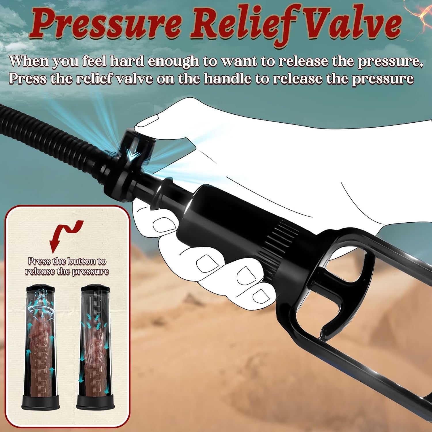MaxReach Manual Penis Pump 9.5" Tube Realistic Sleeve