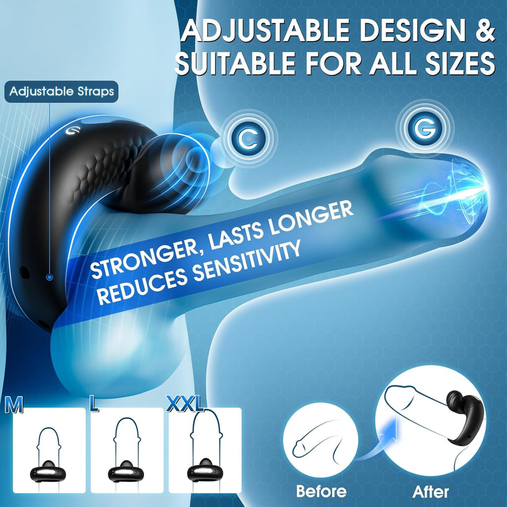 OrbixControl Adjustable Cock Ring Clit Stimulator App 10 Modes