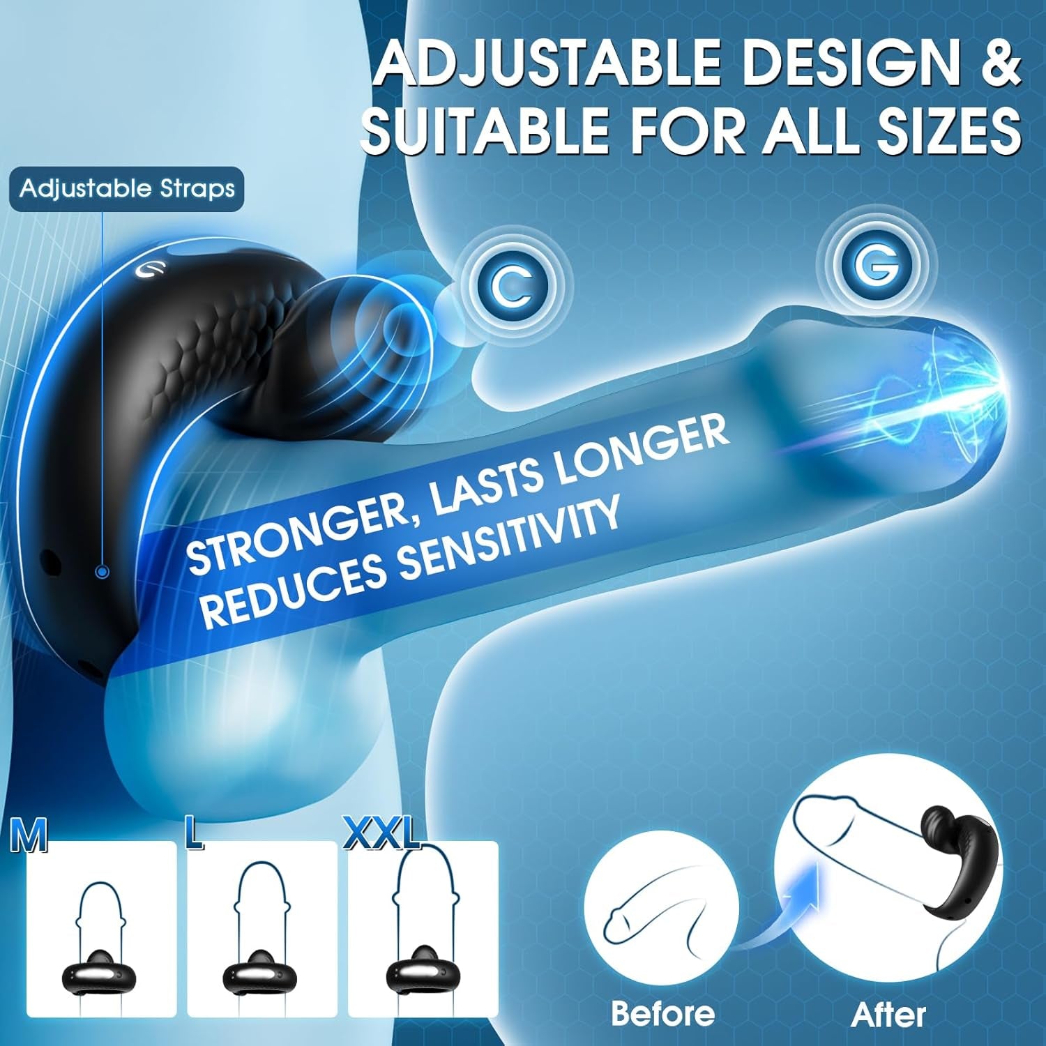 OrbixControl Adjustable Cock Ring Clit Stimulator App 10 Modes