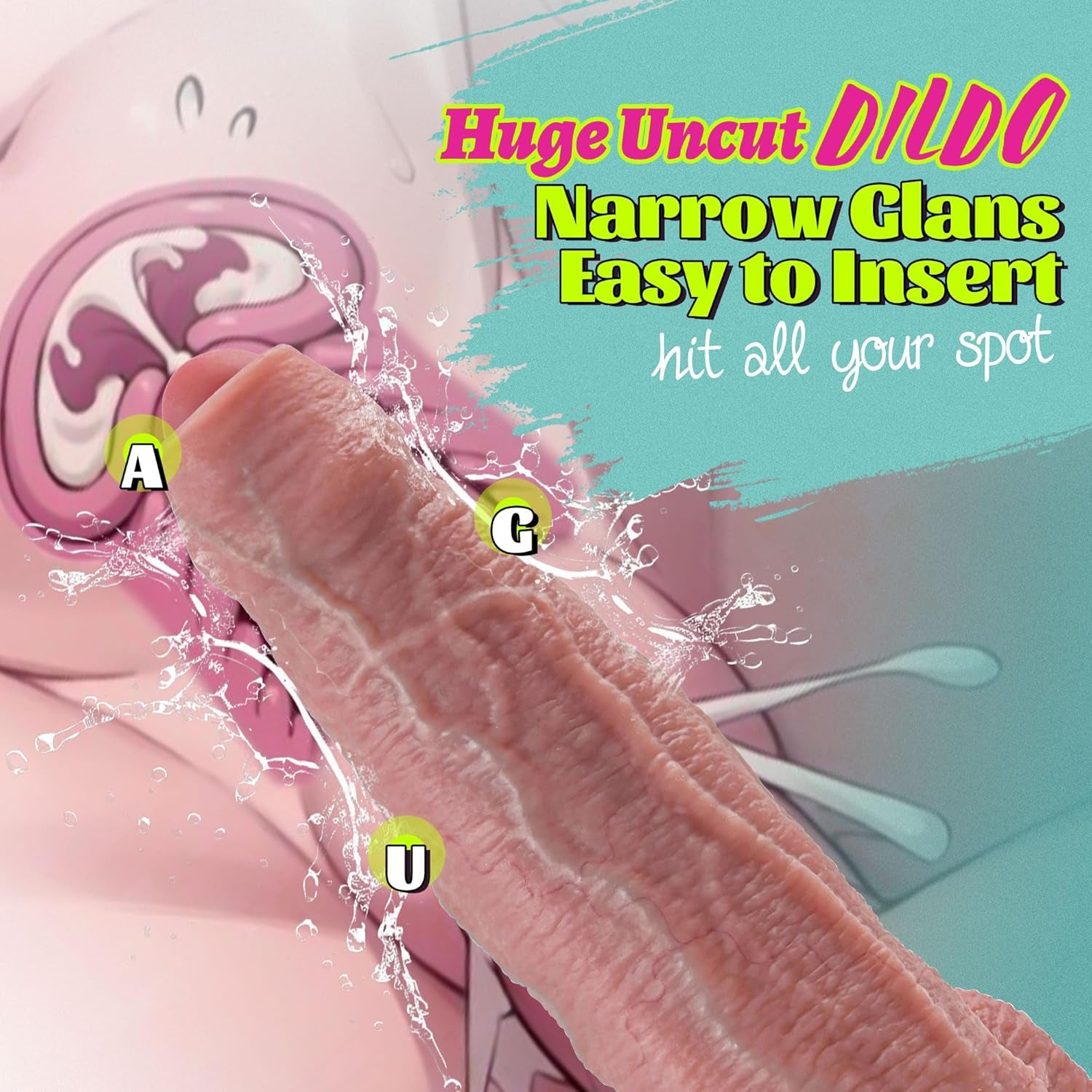 GoliathX 9.6” Thick Uncut Dildo 2.4” Diameter Suction Cup
