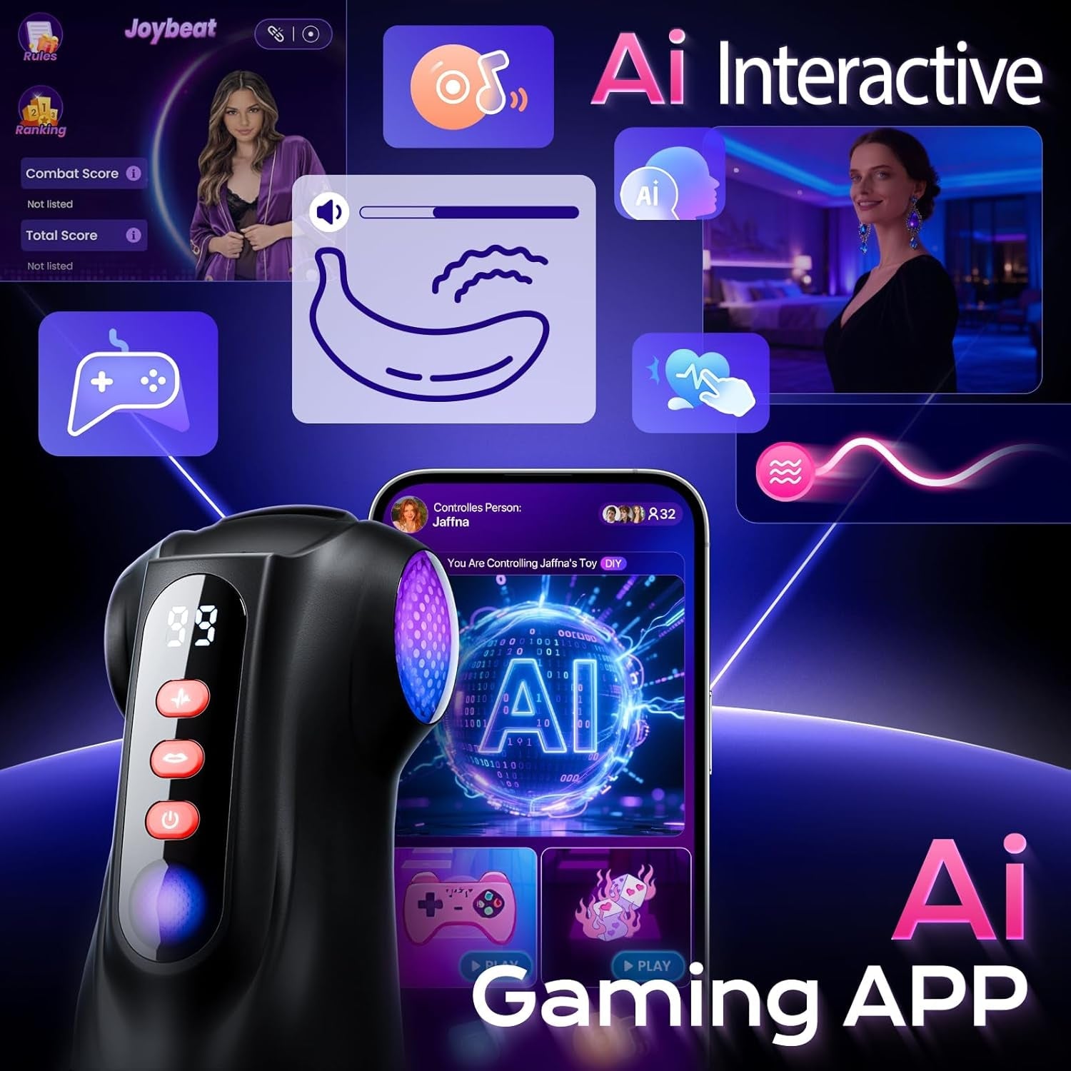 LumiSync AI Sync Pocket Pussy 3 Sleeves App Control Stroker