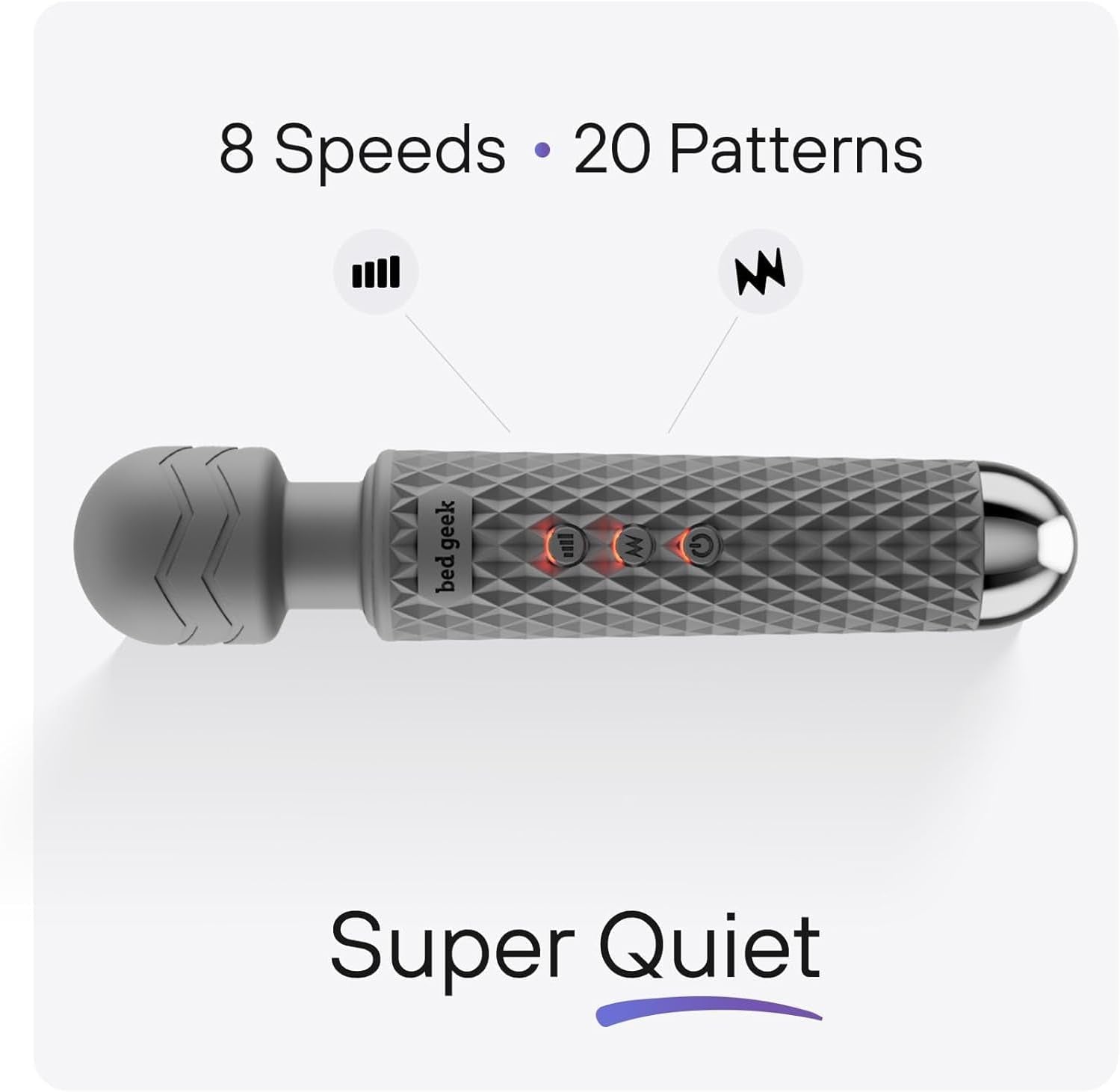 PrismWave Wand Vibrator 20 Patterns 8 Speeds Rechargeable