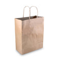 Premium Shopping Bag, Natural Twisted-Paper Handles, 8" x 4" x 10.25", Brown, 50/Box (098375)