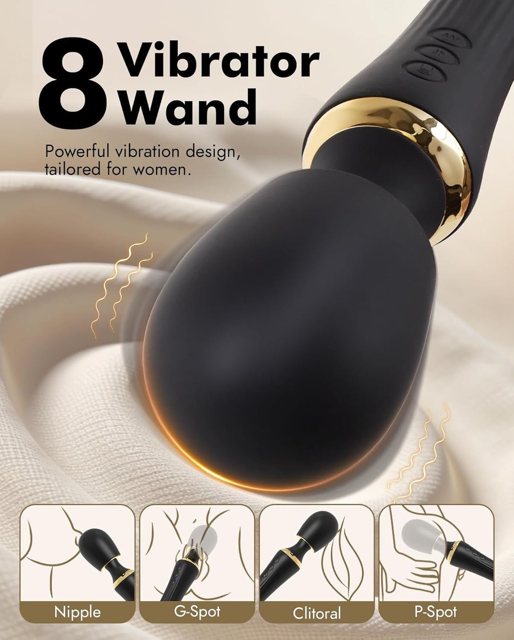DualNova App Control Thrusting Wand Vibrator Dual Motor