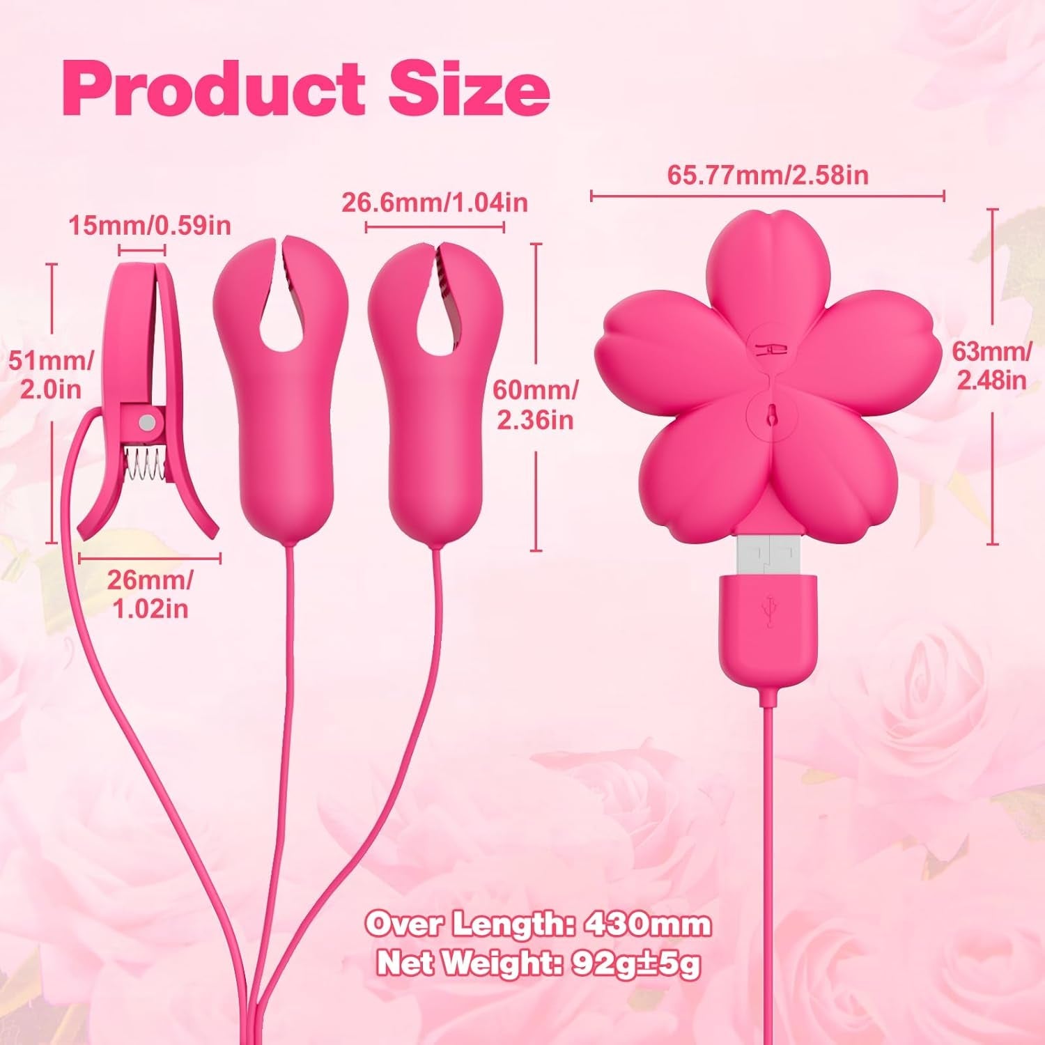 DualClamp Vibrating Nipple & Clitoral Clamps 9 Modes