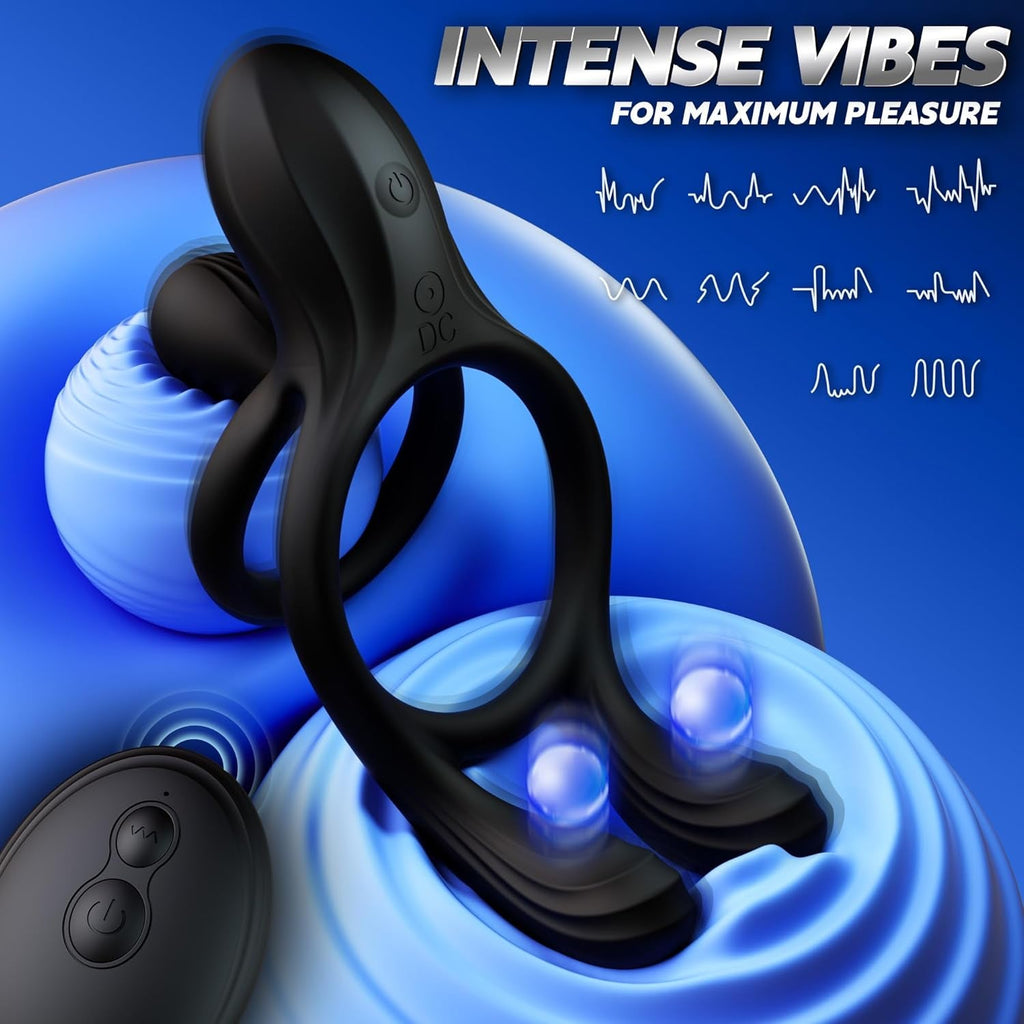 TriPulseX 3 Motor Cock Ring Clit Perineum Stimulator Remote