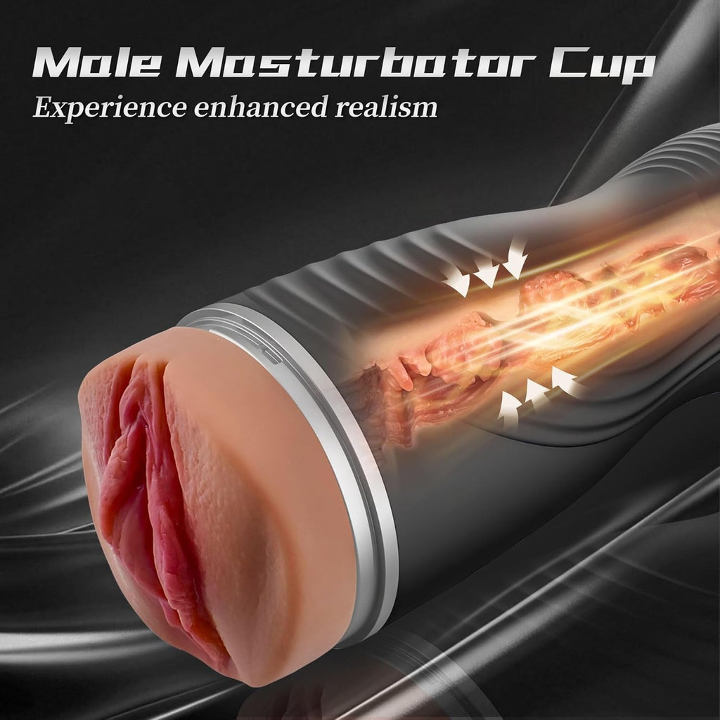 DeepLuxe 8.5" Realistic Pocket Pussy Male Masturbator Cup